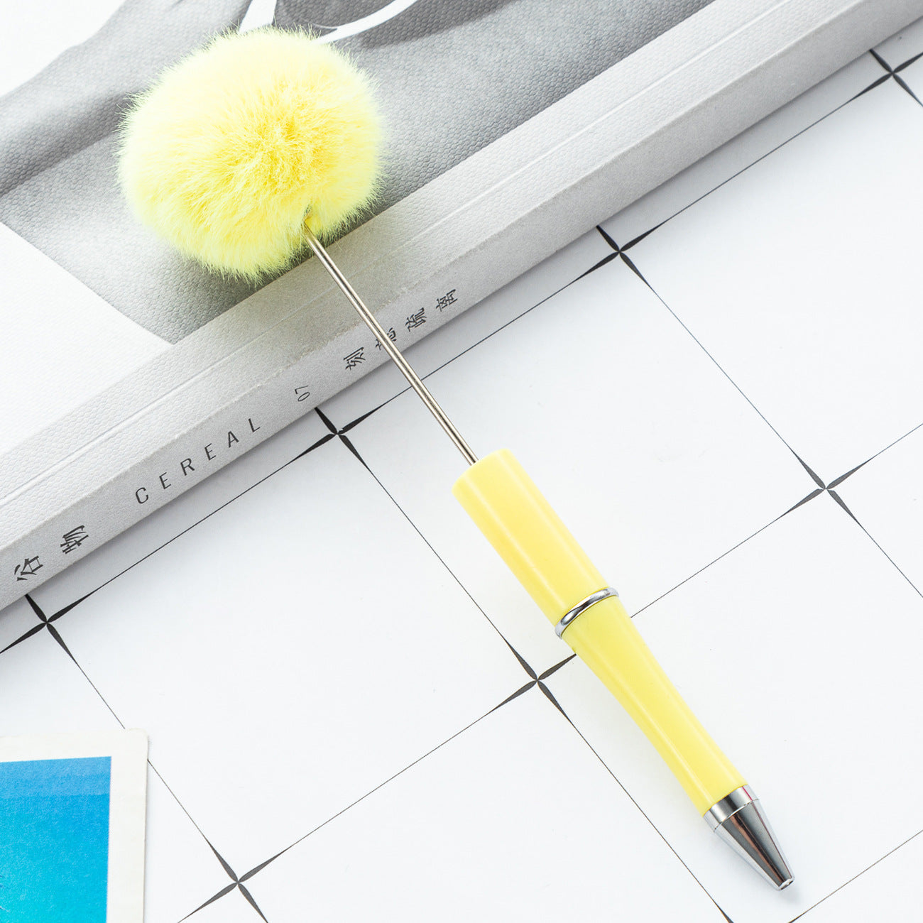 Wholesale Fluffy Pens Pompom Beadable Pens for DIY